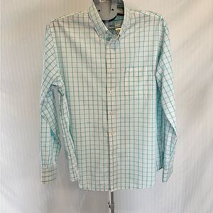 Dockers Men's White and Blue Plaid Shirt